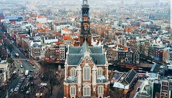 Westerkerk vanuit lucht