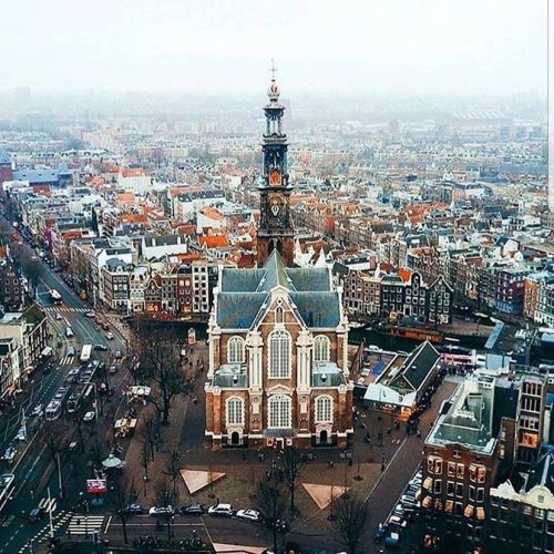 Westerkerk vanuit lucht