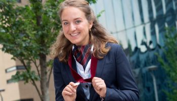 Kirsten Dinkelman, voorzitter van NSA, een van de christelijke Amsterdamse studentenverengingen.
Foto: Maartje Geels